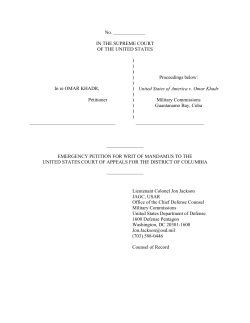 No. ______ IN THE SUPREME COURT OF THE UNITED STATES In