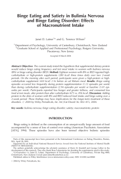 Binge eating and satiety in bulimia nervosa and binge eating