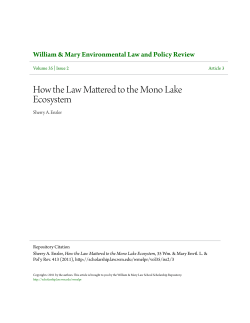 How the Law Mattered to the Mono Lake Ecosystem
