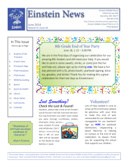 Einstein News - Einstein Middle School PTSA