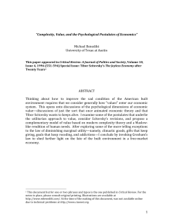 Complexity, Value, and the Psychological