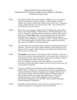 PowerPoint Teacher`s Notes - the Arkansas Historic Preservation