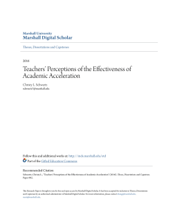 Teachers` Perceptions of the Effectiveness of Academic Acceleration