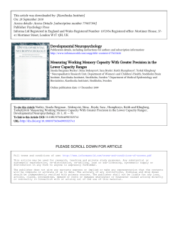 Measuring working memory capacity with