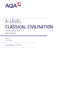 A-level Classical Civilisation Mark scheme Unit 02A - Homer