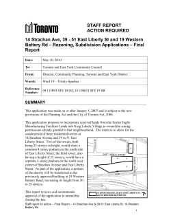 14 Strachan Ave, 39-51 East Liberty and 19