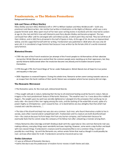 Introduction to Mary Shelley and Frankenstein, or The Modern