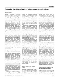 Evaluating the claims of ancient Indian achievements in science