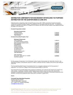 CMW June 2016 Distribution