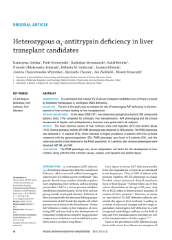 Heterozygous &alpha; ‑antitrypsin deficiency in liver transplant candidates