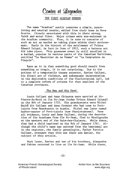 Contes et Legendes - The First Acadian Murde - American
