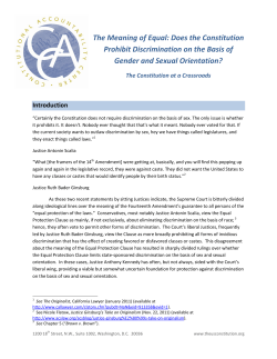 The Meaning of Equal: Does the Constitution Prohibit Discrimination