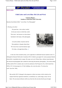Child Labor and Lewis Hine
