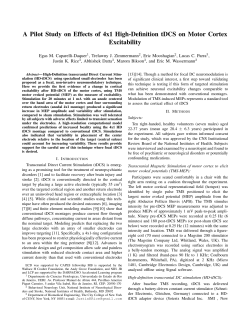A Pilot Study on Effects of 4x1 High-Definition tDCS on Motor Cortex