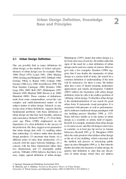 Urban Design Definition, Knowledge Base and Principles
