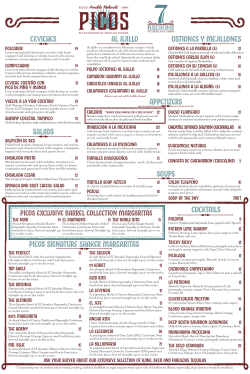 Picos Restaurant Dinner Menu
