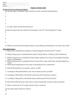 Chapter 16 Study Guide Periods of Overseas