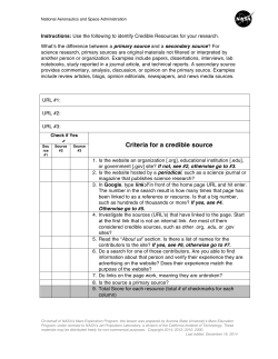 Criteria for a credible source