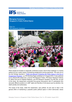 Managing Tensions in Singapore`s Public Political Space