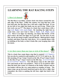 LEARNING THE RAT RACING STEPS