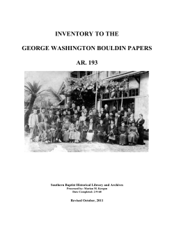 george washington bouldin collection
