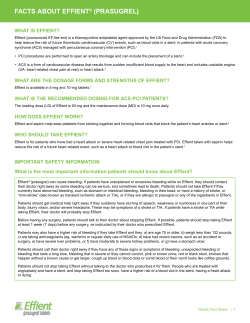 facts about effient&reg; (prasugrel)