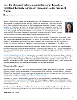 Only the strongest activist organizations may be able to withstand