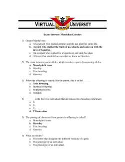 Mendelian Genetics Exam Answers-1