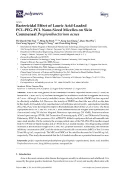 Bactericidal Effect of Lauric Acid-Loaded PCL-PEG