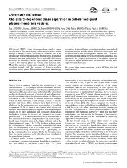 Cholesterol-dependent phase separation in cell