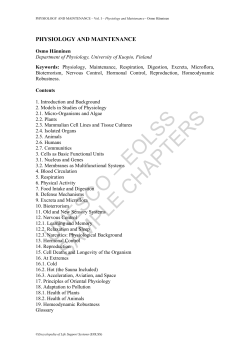 Physiology and Maintenance