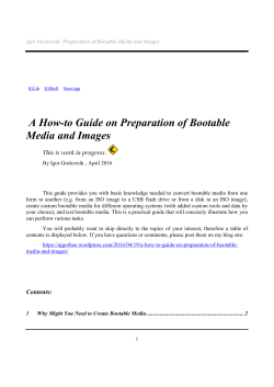 A How-to Guide on Preparation of Bootable Media and Images