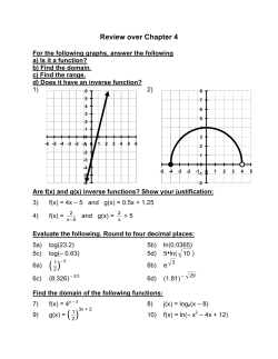 Review over Chapter 4