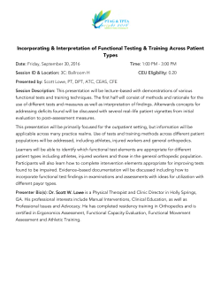 Incorporation and Interpretation of Functional Testing and Training