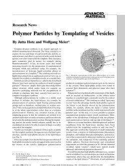 Polymer Particles by Templating of Vesicles