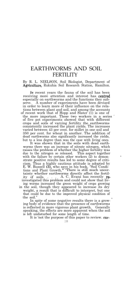 Earthworms and soil fertility