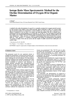 Isotope Ratio Mass Spectrometric Method for the On