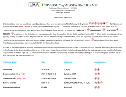 Hazardous Chemicals Z Chemicals listed here are considered
