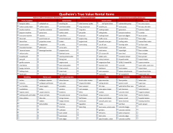 Qualheim`s True Value Rental Items