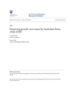 Financing growth: new issues by Australian firms, 1920-1939