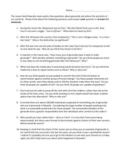 Hotel Rwanda Viewing Questions