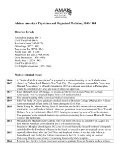 African-American Physicians Organized Medicine Timeline PDF
