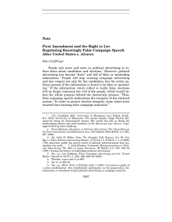 Note First Amendment and the Right to Lie