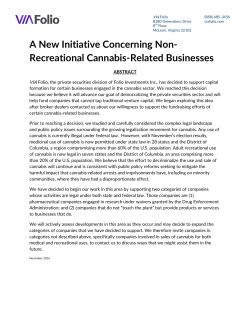 A New Initiative Concerning Non- Recreational