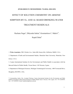 EFFECT OF SOLUTION CHEMISTRY ON ARSENIC SORPTION BY