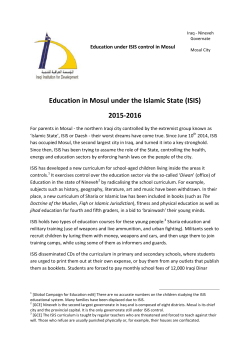 Education in Mosul under the Islamic State (ISIS) 2015-2016