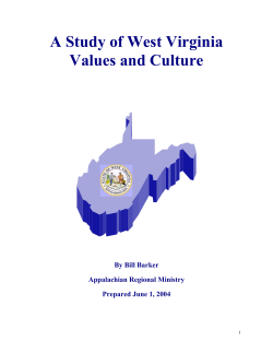 A Study of West Virginia Values and Culture