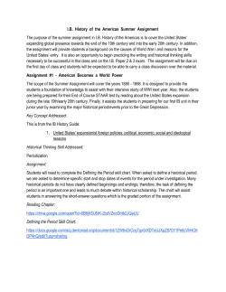 IB History Of Americas - Summer requirements