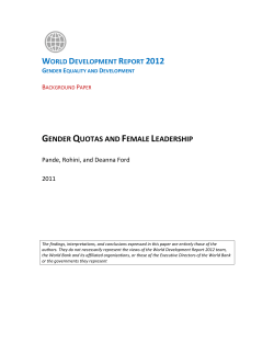Gender Quotas and Female Leadership