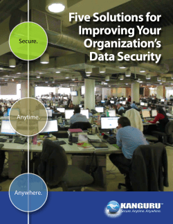 Five Solutions for Improving Your Organization`s Data Security